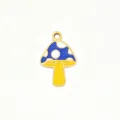 Colorful oil drop cartoon mushroom alloy pendant for DIY handmade jewelry necklace making accessories - Azure Blue Mushroom