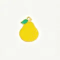 Stainless steel enamel lemon charm pendant, DIY handmade jewelry accessory for bracelet necklace. - Pear / S