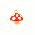 Cute red mushroom enamel alloy pendant charm for DIY jewelry making earrings necklace bracelet - Classic Red Mushroom