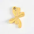 Gold tone titanium steel ribbon bow pendant DIY handmade jewelry making accessory. - Wide Surface Bowknot