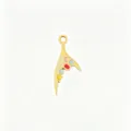 Gold Mermaid Tail Pendant Colorful Enamel DIY Jewelry Accessory for Necklace Bracelet - 29 Multi-Color Rhinestone Fishtail