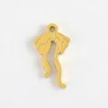 Golden titanium steel DIY bow feather pendant accessory for handmade jewelry crafting style - Ribbon Ribbon Bowknot