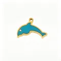 Stainless steel dolphin charm blue enamel pendant DIY jewelry making necklace bracelet accessory - 12 Blue Dolphin