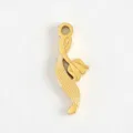 18k gold plated diy jewelry accessory metal tulip floral pendant charm for crafting handmade items - Ribbon Bud Pendant