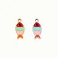 Colorful tropical fish stainless steel DIY jewelry charms pendants for handmade bracelets. - Little Fish / 5-Piece Set / Steel