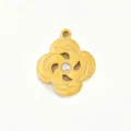 Pendentif trèfle or acier inoxydable accessoire bijou DIY charmant collier brillant - Fleur à 14 Pétales Spirales Diamantée