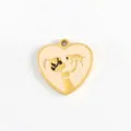 Titanium steel heart pet pendant DIY necklace bracelet accessory cute animal souvenir charm - Lift High Heart