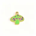 Colorful enamel cartoon mushroom alloy pendant DIY handmade necklace jewelry accessory - Cyan Spotted Mushroom