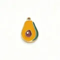 Gold stainless steel avocado enamel pendant DIY jewelry making craft charm accessory gift - Avocado / S