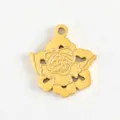 Golden floral DIY pendant titanium steel jewelry accessory, stylish variant display item. - Embossed Peony Pendant