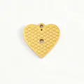 Gold heart pendant 18k titanium steel multi-texture DIY charm for necklace bracelet making - 10 Dense Hole Heart Charm