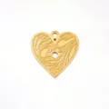 Retro embossed heart 18k titanium steel pendant multi-texture DIY necklace jewelry accessory - 6 Streamline Pattern Heart Charm