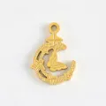 Gold butterfly moon star charm pendant for jewelry making, DIY handmade steel accessories. - Crescent Moon Butterfly Pendant