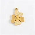 Vintage Gold Titanium Steel Flower Pendant DIY Necklace Bracelet Jewelry Accessories - Gold Four-leaf Flower