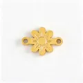 Gold stainless steel DIY flower connector jewelry component for bracelet necklace making - Double Hole Sun Flower