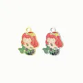 Stainless steel mermaid pendant DIY charm for handmade bracelet necklace jewelry making accessories - Mermaid / 5-Piece Set / Steel