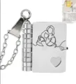 Titanium steel book pendant necklace with openable pages and heart cutout design. - Engraved Version (XL253-5-1) / Silver Style - To My Granddaughter