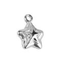 Silver Star Pendant DIY Jewelry Accessory Charm Small Metal Star Charm for Necklace - Textured Star