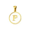 Gold Letter P Mother of Pearl Round Pendant DIY Necklace Bracelet Fashion Jewelry Accessory - Letter P