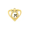 Gold owl pendant charm rhinestone heart shaped DIY jewelry making accessory crafting supplies - Owl Heart (22)
