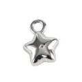 Silver star pendant charm, metal DIY jewelry accessory for handmade bracelets and necklaces. - Star Charm