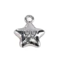 Silver star charm pendant diy jewelry accessory for bracelet necklace metallic 1pcs - Double Eye Star