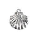 Pendentif coquillage 3D en acier inoxydable breloque DIY pour collier bracelet fabrication bijoux - 27 Grande coquille Saint-Jacques en éventail