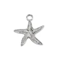 Pendentif étoile de mer en acier inoxydable couleur argent accessoire de bijoux DIY - Étoile de Mer à Rayures (28)