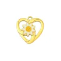 Gold heart sunflower pendant charm for DIY handmade bracelet necklace jewelry making accessories - Sunflower Heart (25)