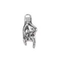 Silver hand gesture pendant charm vintage DIY jewelry accessory for necklace bracelet - Rock Gesture Pendant