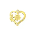 Gold heart sunflower pendant diy charm handmade jewelry accessory for necklace bracelet making - Intertwined Sunflower Rhinestone Heart (26)