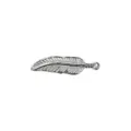Silver feather charm pendant DIY jewelry accessory, retro style metal component for necklace. - Feather Pendant