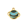 Verguld geëmailleerd planeet hanger bedels voor DIY handgemaakte ketting armband sieraden - Gestreepte Planeet