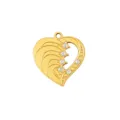Gold heart pendant DIY charm with rhinestones for handmade jewelry making necklaces bracelets - Sea Wave Rhinestone Heart (29)