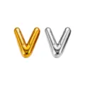 Goud en zilver kleur metaal bubbel letter V hanger titanium staal DIY sieraden SKU variant - Letter V