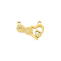 Gold Infinity Heart DIY Charm Jewelry Pendant Connector Rhinestone Bracelet Necklace Accessory - Style 31 Double Hole Infinity Symbol Heart