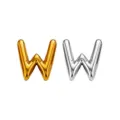 Mooie gouden en zilveren bubbel letter W hanger variant voor stijlvolle DIY sieraden. - Letter W