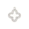 Silver-tone quatrefoil crystal pendant DIY necklace jewelry accessory charming charm item - Silver White Mother of Pearl Pave Clover