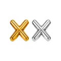 Titaniums staal bubbel letter X hanger, goud en zilver kleur DIY ketting sieraden accessoire. - Letter X