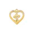 Golden heart tulip pendant charm rhinestones DIY jewelry making necklace bracelet accessory - Style 34 Three Roses Heart