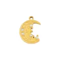 Gouden halve maan hanger DIY handgemaakte ketting armband sieraden accessoire - Meerdere Strass Maan Ster