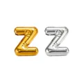 Bubble letter Z titanium stalen hanger in goud en zilver voor DIY sieraden maken. - Letter Z