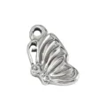 Silver butterfly metal pendant charm for DIY bracelet and necklace jewelry making accessories. - Hollow Half Butterfly