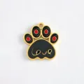 Stainless steel paw print pendant enamel cute pet dog cat charm DIY necklace bracelet jewelry making - LOVE Black Paw Print
