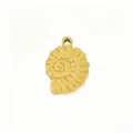 Golden ammonite shell pendant stainless steel DIY jewelry accessory for necklace and bracelet. - 23 Conch Shells