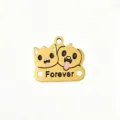 Gold stainless steel enamel pet pendant souvenir DIY charm bracelet necklace accessory. - FOREVER Cat & Dog Tag