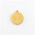 Gold titanium steel flower pendant charm for DIY jewelry making, necklace bracelet accessory. - Crimped Daisy