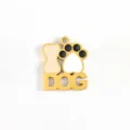 Titanium Steel Dog Paw Bone Pendant DIY Jewelry Charm Accessory For Necklace Bracelet - Letter Black & White Paw Print