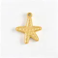 Gold starfish pendant DIY jewelry accessory minimalist titanium steel necklace charm components - Dotted Starfish Pendant