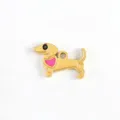 Gold dachshund pendant titanium steel enamel DIY jewelry charm necklace bracelet accessory - Gold Dachshund